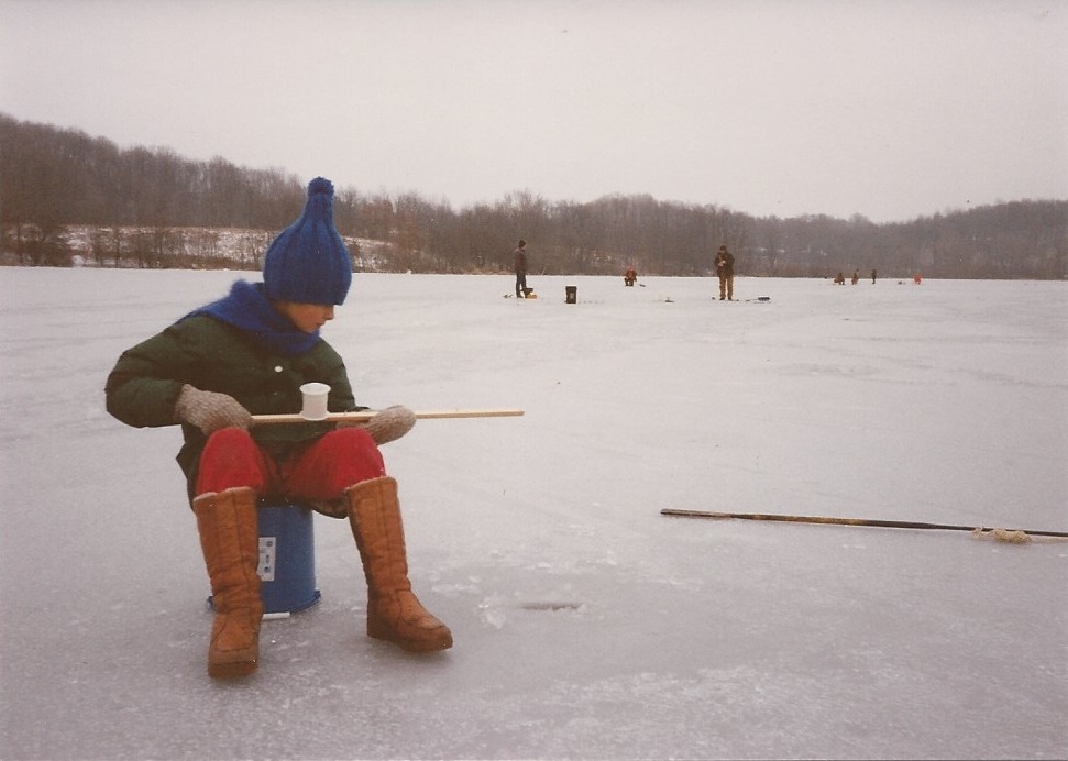 Doug ice fishing, February 91