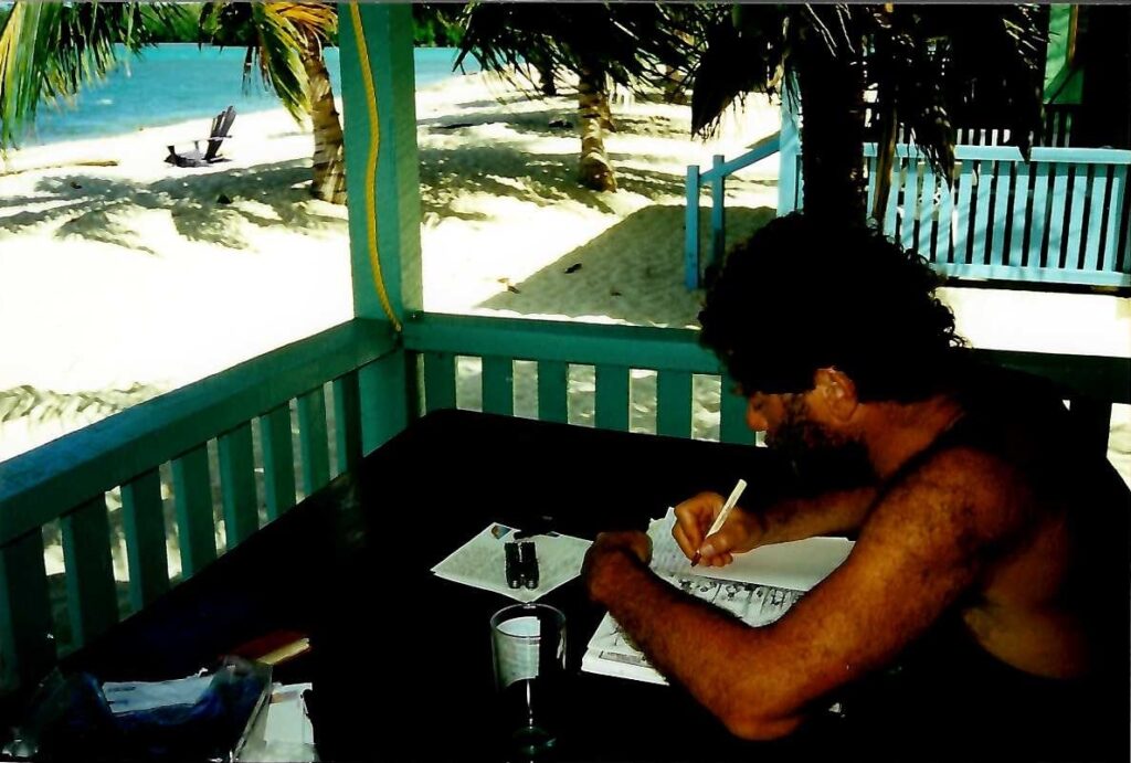 Drawing at Trade Winds (March, 99)