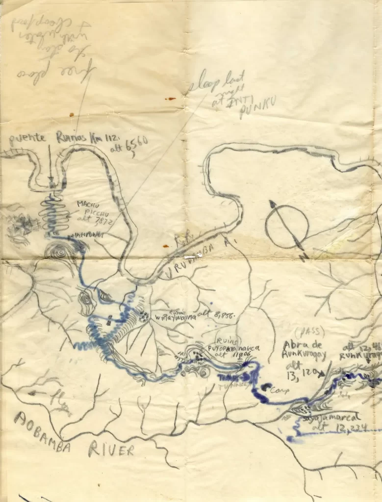 Made a map for Inca Trail walk (Machu Picchu km 112 section) January, 74
