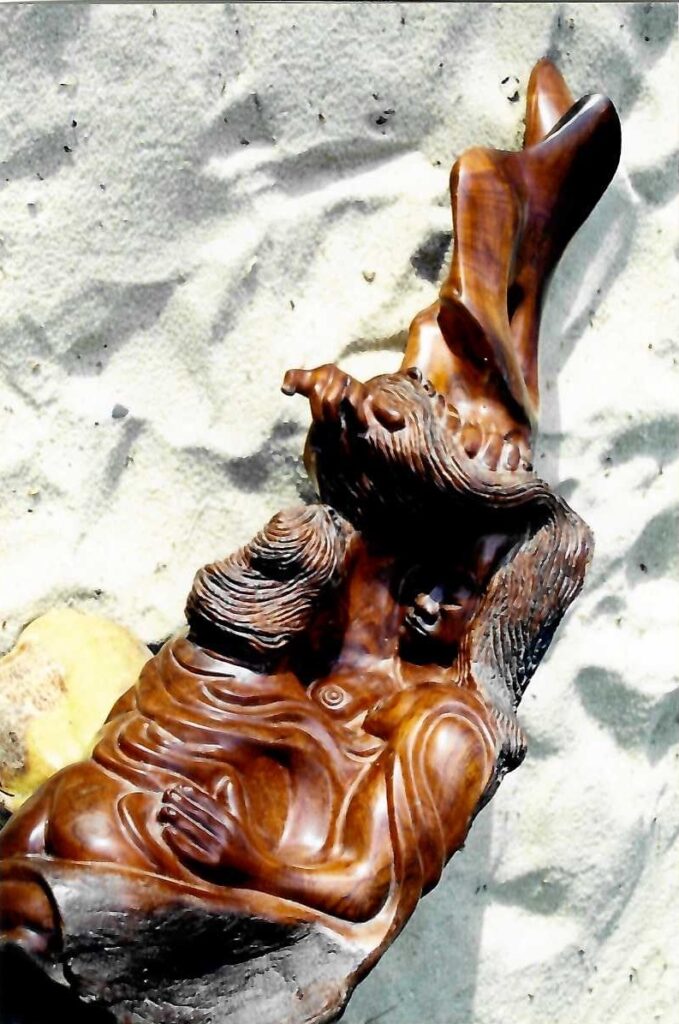 Mahogany dreaming by local sculptor, Placencia, Belize 01
