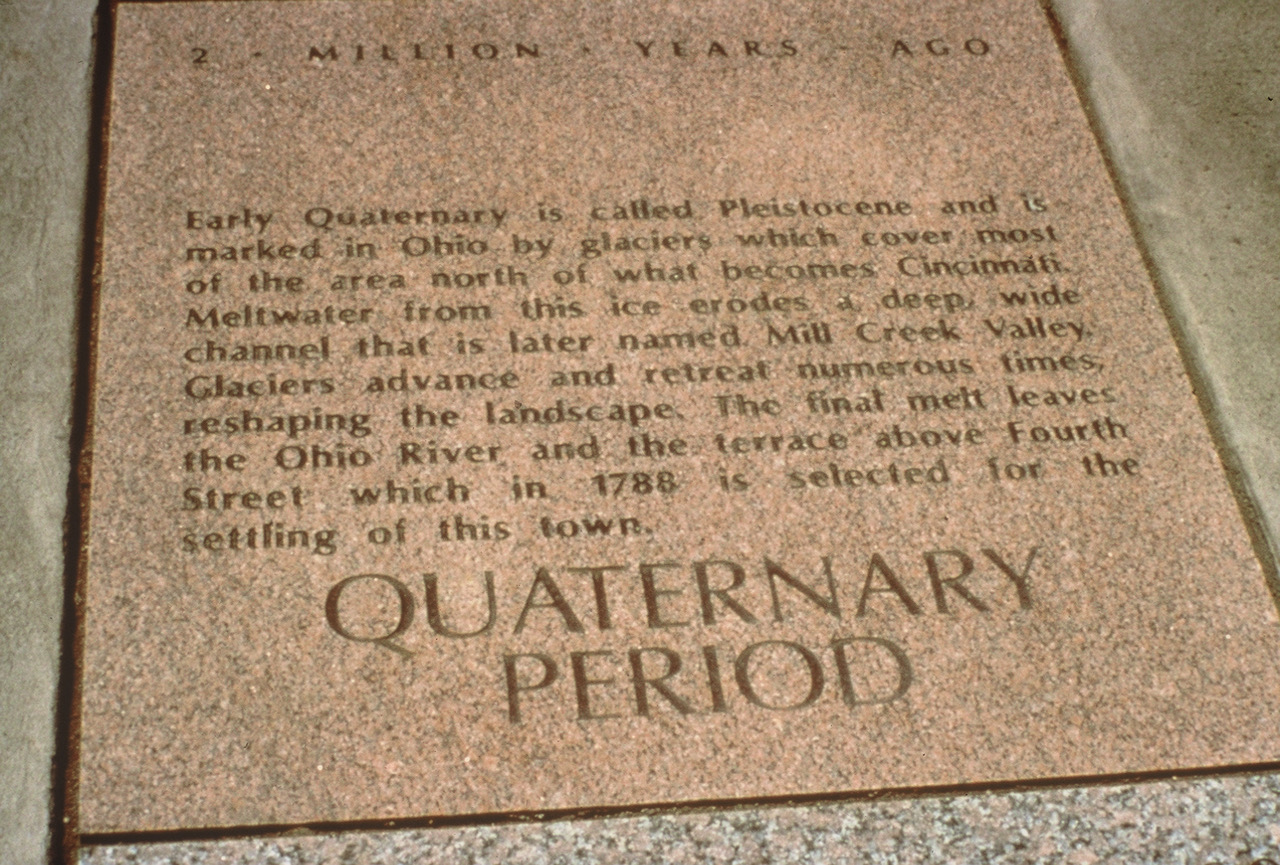 Each of the timeline’s 450 36” granite squares had a durable flamed finish. About 50 squares had interpretive text, and, for many, graphics as well.